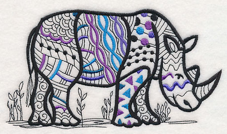 Safari Chic Rhinoceros (Blackwork)