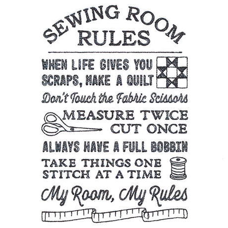 Sewing Room Rules