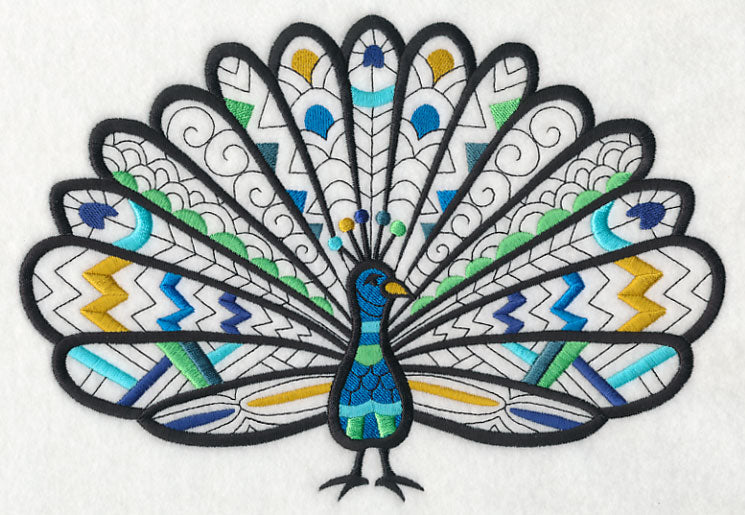 Safari Chic Peacock (Blackwork)