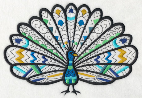 Safari Chic Peacock (Blackwork)