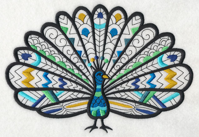 Safari Chic Peacock (Blackwork)
