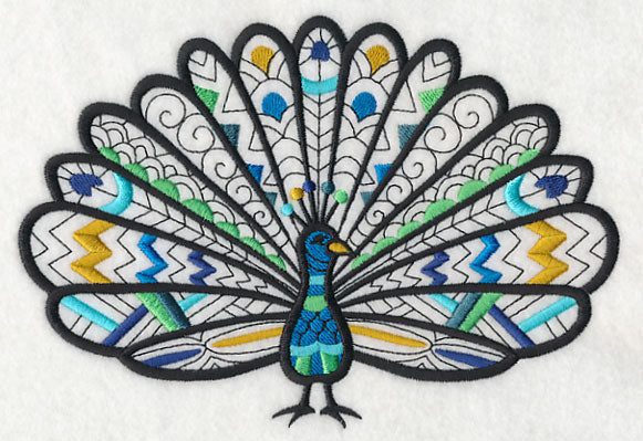 Safari Chic Peacock (Blackwork)