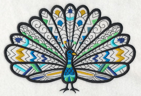 Safari Chic Peacock (Blackwork)
