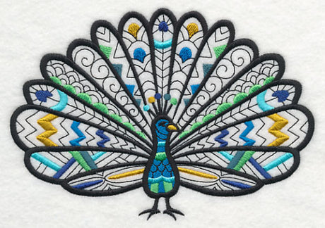 Safari Chic Peacock (Blackwork)