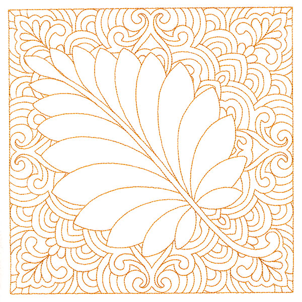 Autumn Delights Birch Leaf Quilting Square (Double Run)