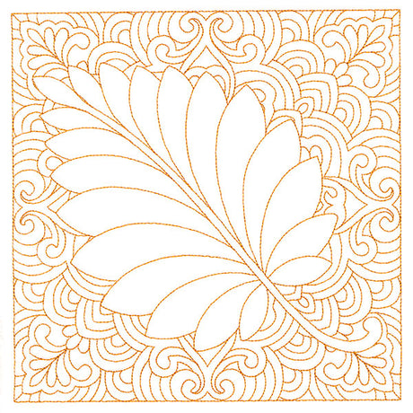 Autumn Delights Birch Leaf Quilting Square (Double Run)