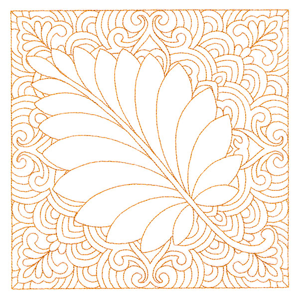 Autumn Delights Birch Leaf Quilting Square (Double Run)