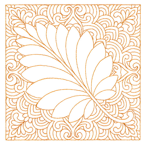 Autumn Delights Birch Leaf Quilting Square (Double Run)