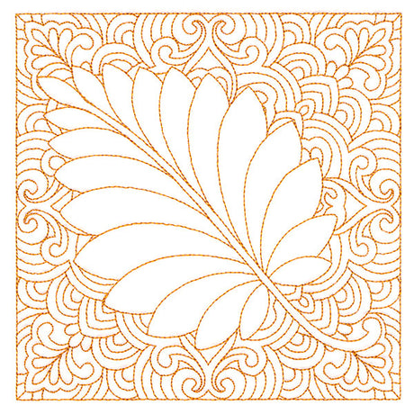 Autumn Delights Birch Leaf Quilting Square (Double Run)