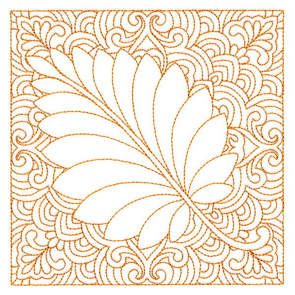 Autumn Delights Birch Leaf Quilting Square (Double Run)