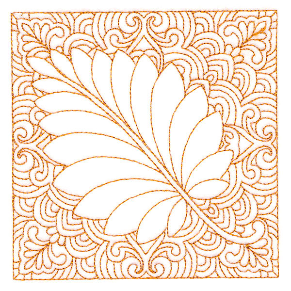 Autumn Delights Birch Leaf Quilting Square (Double Run)