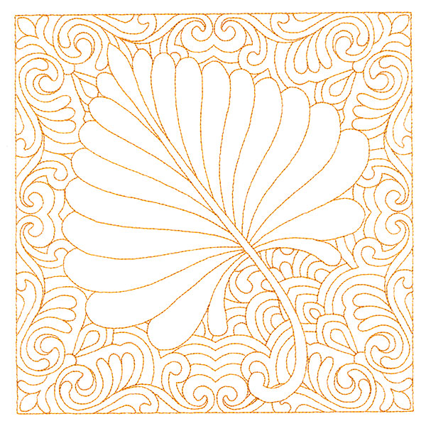 Autumn Delights Cottonwood Leaf Quilting Square (Double Run)