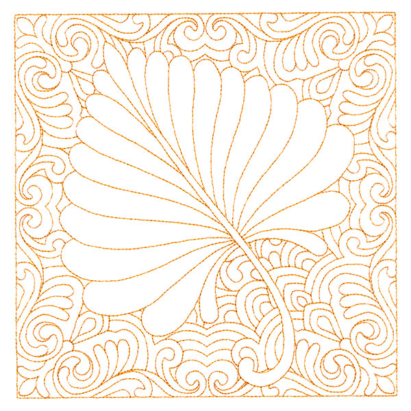 Autumn Delights Cottonwood Leaf Quilting Square (Double Run)