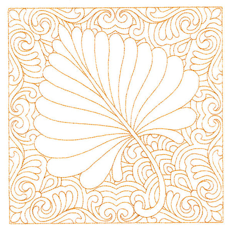 Autumn Delights Cottonwood Leaf Quilting Square (Double Run)