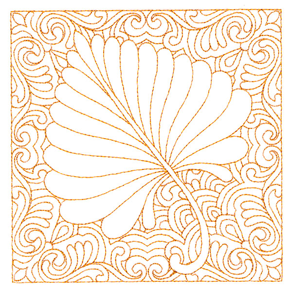 Autumn Delights Cottonwood Leaf Quilting Square (Double Run)