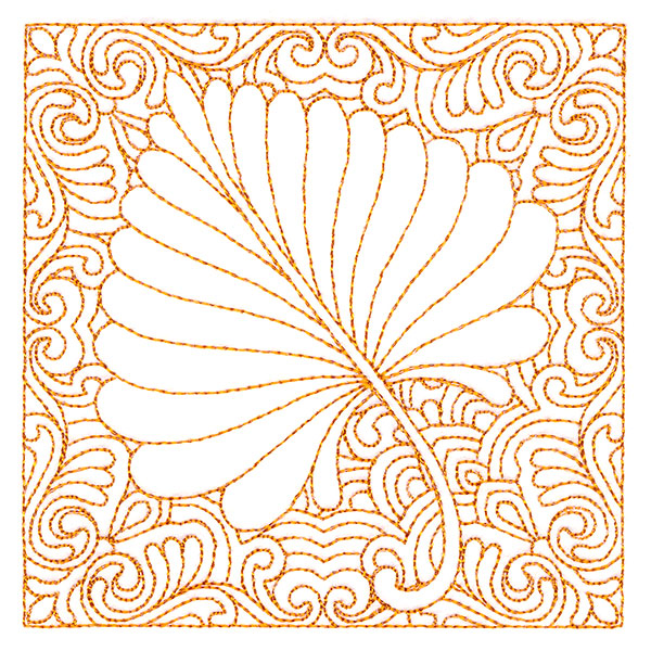 Autumn Delights Cottonwood Leaf Quilting Square (Double Run)
