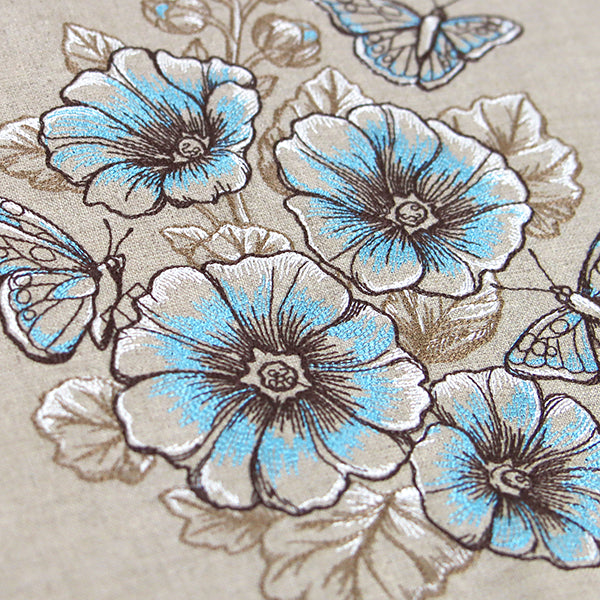 Lovely Hollyhock Bouquet and Butterflies