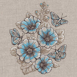 Lovely Hollyhock Bouquet and Butterflies