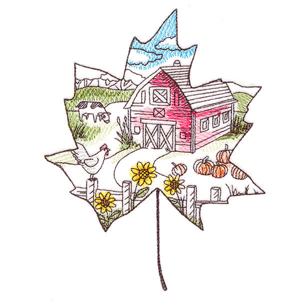 Autumn Countryside Barn Scene