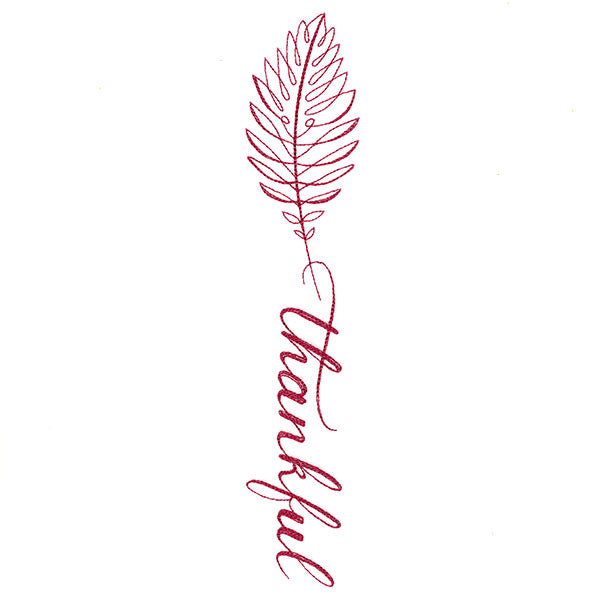 Fall Leaves Calligraphy - Thankful