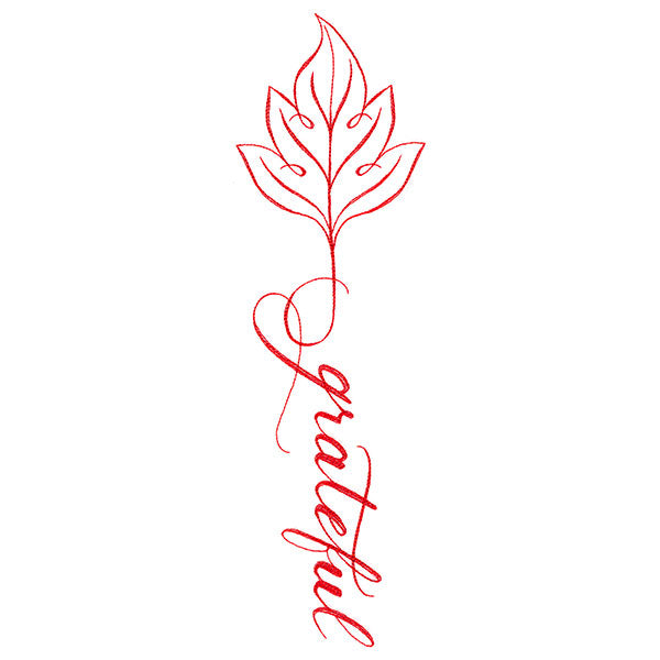 Fall Leaves Calligraphy - Grateful