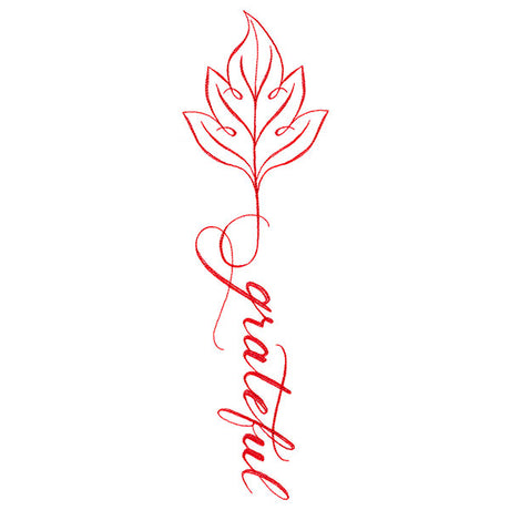 Fall Leaves Calligraphy - Grateful