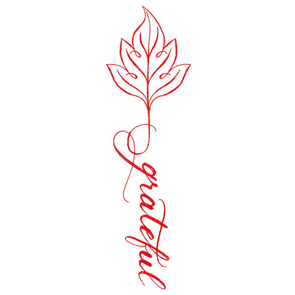 Fall Leaves Calligraphy - Grateful