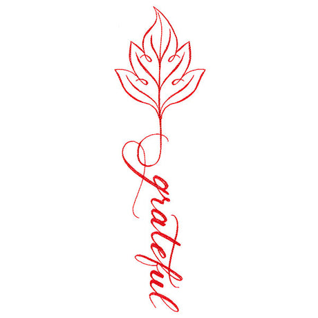 Fall Leaves Calligraphy - Grateful