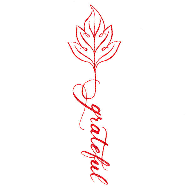 Fall Leaves Calligraphy - Grateful