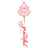 Fall Leaves Calligraphy - Grateful