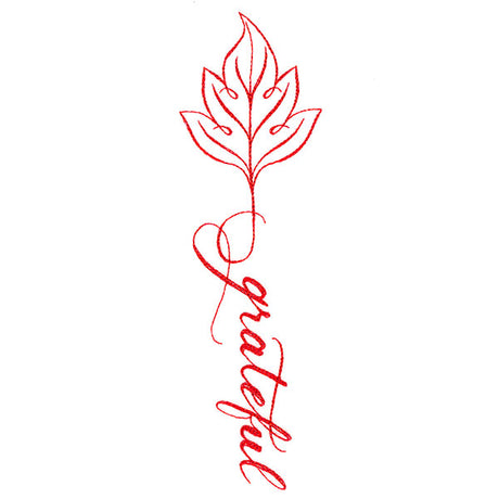 Fall Leaves Calligraphy - Grateful