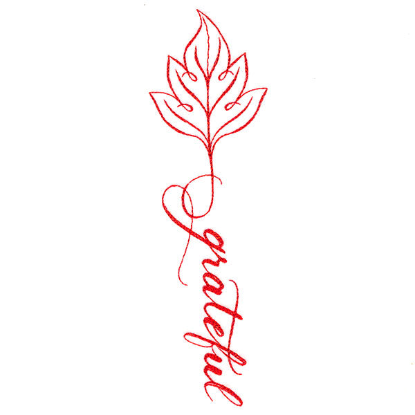 Fall Leaves Calligraphy - Grateful