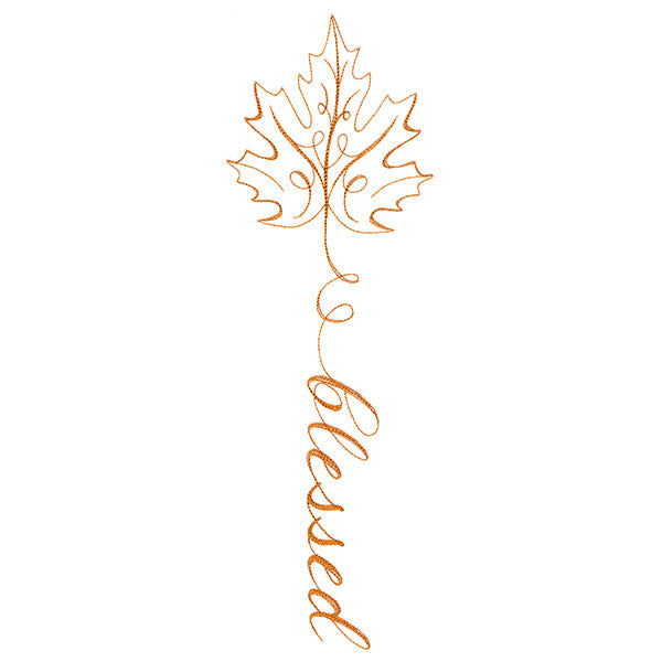 Fall Leaves Calligraphy - Blessed