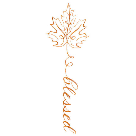 Fall Leaves Calligraphy - Blessed