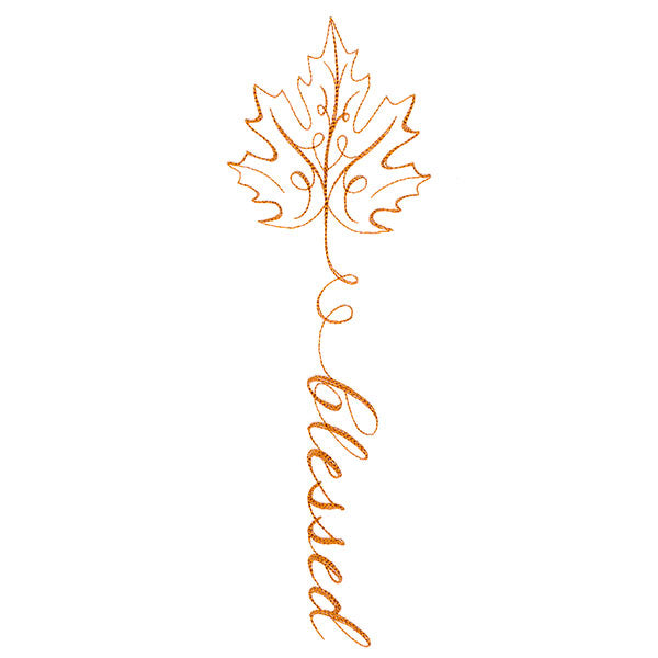 Fall Leaves Calligraphy - Blessed