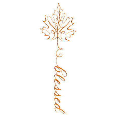 Fall Leaves Calligraphy - Blessed