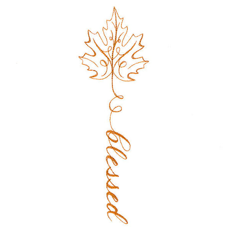 Fall Leaves Calligraphy - Blessed