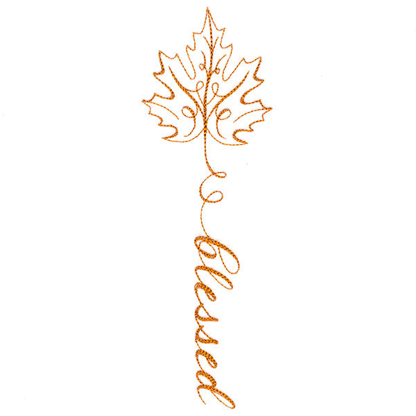 Fall Leaves Calligraphy - Blessed