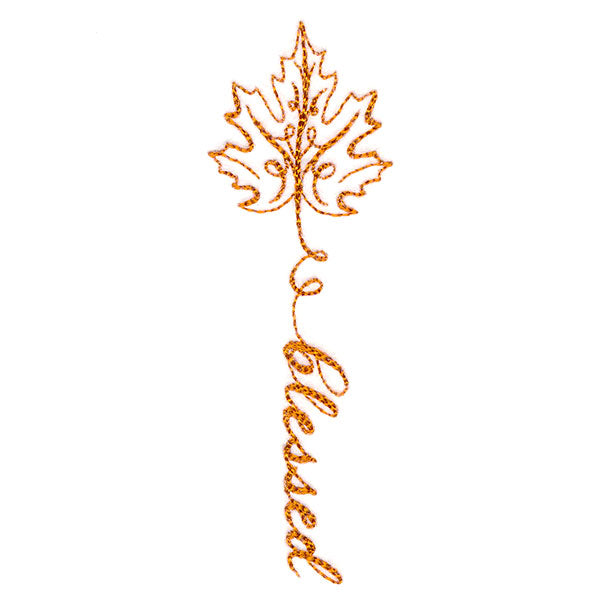 Fall Leaves Calligraphy - Blessed
