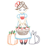 Sweet Fall Girl with Apples (Vintage)