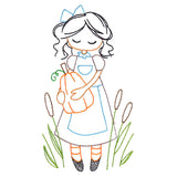 Sweet Fall Girl with Pumpkin (Vintage)