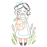 Sweet Fall Girl with Pumpkin (Vintage)