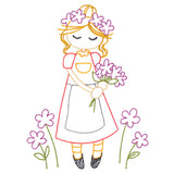 Sweet Fall Girl with Flowers (Vintage)