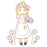 Sweet Fall Girl with Flowers (Vintage)