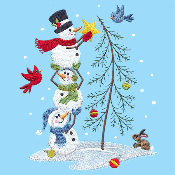 Cheerful Decorating Snowmen Stack