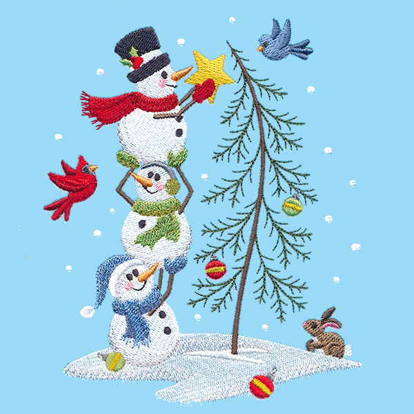 Cheerful Decorating Snowmen Stack