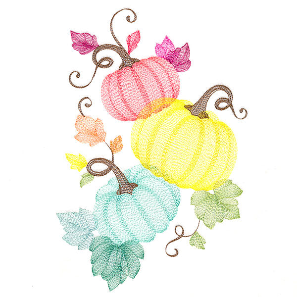 Tumbling Autumn Pumpkins Trio
