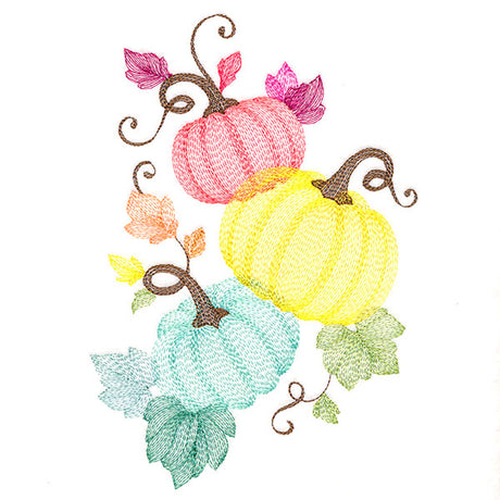 Tumbling Autumn Pumpkins Trio