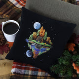 Moonlit Fall Cabin Scene