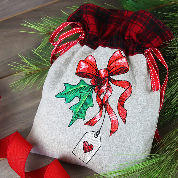 Made with Love and Holly Gift Bag Accent